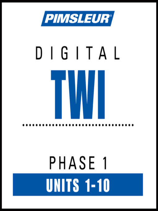 Title details for Pimsleur Twi Level 1 by Pimsleur - Wait list